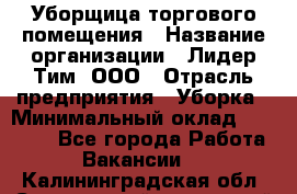 Уборщица торгового помещения › Название организации ­ Лидер Тим, ООО › Отрасль предприятия ­ Уборка › Минимальный оклад ­ 28 900 - Все города Работа » Вакансии   . Калининградская обл.,Светловский городской округ 